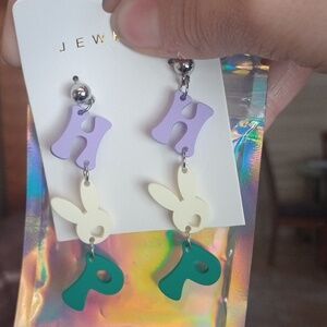 ♥️B Individually $10 Or Bundle 5/$20 HOP Easter Colorful Letter Earrings